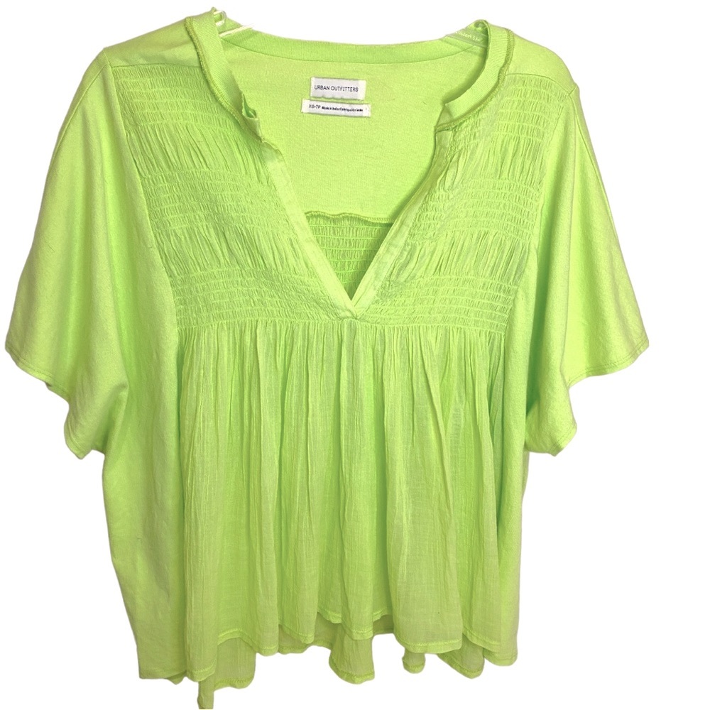 URBAN OUTFITTERS Hi Lo Cotton Gauze Green Top. XS
